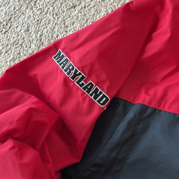 Vintage 90s Nike Center Swoosh Maryland Terrapins Terps Windbreaker Red Black - Picture 4 of 10